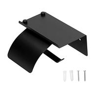 5 Pieces Black Toilet Paper Holder, Stainless Steel Rustproof Wall Mounted Toilet Roll Holder with Shelf for Bathroom Kitchen
