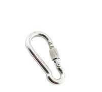 5 Pieces Carabiners Hook Clip Stainless Steel 304 50mm 60mm 70mm 80mm Length Climbing Marine(8X80mm)