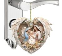 5 Pieces Colgante De Belén De Acrílico 2D, 8x6.9cm, Nacimiento Acrílico 2D De Jesús Decoración Cristiana, Colgante Decorativo Cristiano Del Nacimiento De Jesús Para Interiores Para Árbol De Navidad