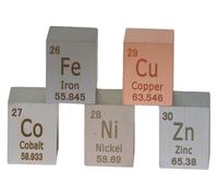 5 Pieces Element Cube Set 10Mm Pure Metal Iron Copper Cobalt Nickel Zinc Block Suitable for Collections Material Hobbies