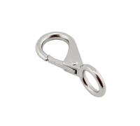 5 Pieces Heavy Duty Stainless Steel 304 Spring Snap Hook Fixed Eye Clip Carabiner Universal Marine Clip Dock Hardware(100mm)