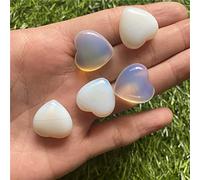 5 piedras naturales de cuarzo rosa, amatista, ópalo, color mixto, 20 x 10 mm, forma de corazón, sin agujero, 5 unidades