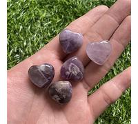 5 piedras naturales de cuarzo rosa, amatista, ópalo, color mixto, 20 x 10 mm, forma de corazón, sin agujero, 5 unidades