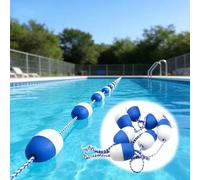 5 pies 10 15 20 24 25 30 Separador de Seguridad Flotante para Piscinas, flotadores Cuerda Piscinas con 2 Ganchos, líneas carriles Boyas Zonas Poco Profundas y Profundas, Separador