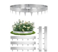 5 Pieza 5.37M Borduras Jardín Flexible,Altura 15cm Bordura de Césped,Borde de Acero Galvanizado,Resistente a la Intemperie y Antioxidante,Borde Arriate para Terraza Parterres Camino,Plata