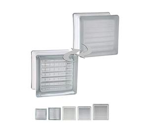 5 pieza FUCHS bloques de vidrio lineas cruzadas neutro satinado por un lado 11,5x11,5x8 cm