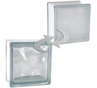 5 pieza FUCHS bloques de vidrio nube neutro satinado por un lado 14,5x14,5x8 cm