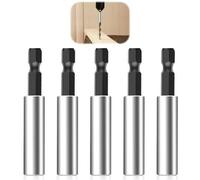 5 piezas 1/4" portaboquillas, 60 mm alargador de punta de cambio rápido, soporte magnético de alta calidad, acero inoxidable, punta magnética potente, fijación para taladros