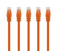 (5-Piezas) 1,8m Meters CAT5e Cable de Red Ethernet, GearIT Cat.5e con Conectores RJ45 | Gigabit LAN 10/100Mbit/s | UTP | Módem/Router/conmutador/Punto de Acceso/Campos de conexión, Naranja