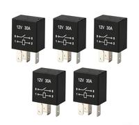 5 piezas 12 V 30 A 4 pines automotriz relé impermeable IP65 interruptor de uso general con contactos plateados para coche camión bomba de combustible sistema de luz negro (24 V cuatro pines)