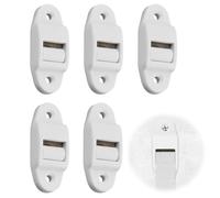 5 Piezas 14 mm Mini Guía de Correa Persiana Enrollable, para Correas Hasta 14 mm Ancho, Espaciado Orificios de 40 mm, con Junta Cepillo, Blanco