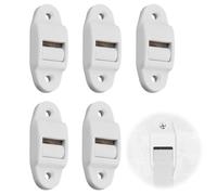 5 Piezas 14 mm Mini Guía de Correa Persiana Enrollable, Pasacintas Persiana para Correas Hasta 14 mm Ancho, Espaciado Orificios de 40 mm, con Junta Cepillo, Blanco