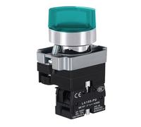 5 piezas 22 mm selector de botón con longitud 2/3 posición 10A ON/OFF interruptor de encendido interruptor giratorio pestillo momentáneo 220V 380V (verde, 2POSITION 1NO_SELF-RESET_220V)