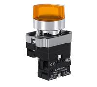 5 piezas 22 mm selector de botón con longitud 2/3 posición 10A ON/OFF interruptor de encendido interruptor giratorio pestillo momentáneo 220V 380V (amarillo, 3POSITION 2NO_SELF-RESET_380V)