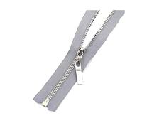 5 piezas 3# 40-70cm cremallera de metal abierta cremallera de dientes dorados accesorios de ropa,Gris Plata,60cm