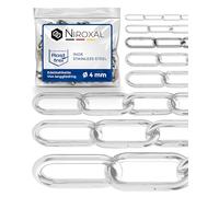 5 piezas 300-cm = 3-metros 4-mm cadena de acero inoxidable de espesor fabricado en V4A de eslabón largo de NietFullThings en cada unidad Cadena de anclaje DIN 5685 DIN 763 3-m