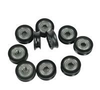 5 piezas 5 * 20 * 7 U Ranura Puerta Ventana Rodamiento de Nylon Ruedas Deslizantes Rodillos Poleas Diámetro 20 mm Espesor 7 Interior para puerta corredera de cristal baño(Black)