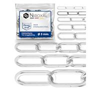 5 piezas 50-cm = 0,5-metros 3-mm cadena de acero inoxidable de espesor fabricado en V4A de eslabón largo de NietFullThings en cada unidad Cadena de anclaje DIN 5685 DIN 763 0,5-m