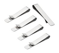 5 Piezas 5cm Clip Pasador de Corbata Acero Inoxidable Pisacorbatas para Camisas de Hombre Corbata de Tamaño Normal Plata Cepillada para Aniversario Boda Negocios Vida Cotidiana