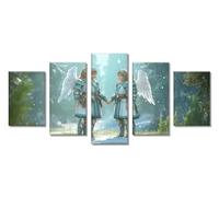 5 Piezas 5D Diamond Painting Kit Completo Ángel Pintura de Diamante Adultos, Niño Bordado Punto de Cruz Dibujos con Diamantes, DIY Diamond Art Manualidades Adultos para Decoración Hogar 50x30cm C-7805