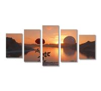 5 Piezas 5D Diamond Painting Kit Completo Atardecer Pintura de Diamante Adultos, Rosa Bordado Punto de Cruz Dibujos con Diamantes, DIY Diamond Art Adultos para Decoración Hogar 250x125cm C-1898