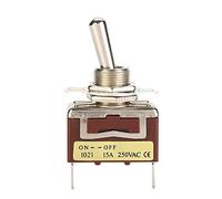 5 piezas 6.3 pines rápidos 1021 Mini interruptor de palanca, 2 pines 2 posiciones ON-OFF Interruptor de palanca 15A con 12 mm de agujero