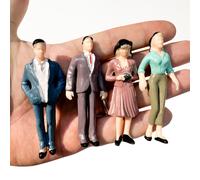 5 piezas/6 cm Mini Figuras a 1:30, Adecuadas para Decoración de Paisajes, Fáciles de Almacenar, Mejoran las Habilidades Sociales, Material de Resina, Adornos para Modelos