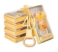 5 piezas Abridores de Botellas de Cerveza, Abrebotellas de Metal, Sacacorchos de Cerveza, Abridor de Botellas 40 Cumpleaños con Caja de Regalo, para Cumpleaños, Aniversario, Bodas, Cocina, Bar