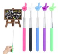 5 Piezas Acero inoxidable Extensible Forma Dedo,Colorido Puntero Extensible, Bastón Telescópico práctico,Puntero Telescópico, Punter Dedo, Puntero Presentación,para Enseñanza