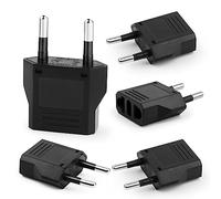 5 Piezas Adaptador Enchufe Americano a Español,Adaptador Enchufe Universal,para Europa USA US Francia Alemania España Australia Austria,Adaptador Enchufe Americano a Europeo