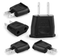 5 Piezas Adaptador Enchufe Europeo a Americano,Adaptador Enchufe Americano a español,adaptadores de Corriente,para Europa/USA/US/China/Japón/Canadá/México/Acerca