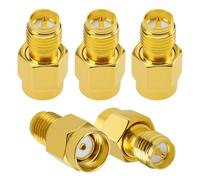5 Piezas Adaptador RP-SMA Macho a RP-SMA Hembra, KUOQIY RP-SMA Adaptador Coaxial RF Conector Coaxial, para Antena WiFi, FPV, Gafas, Enrutador