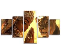 5 Piezas África Diamond Painting León Diamond Painting Adultos, DIY Pintura de Diamante Kit Manualidades Adultos, 5D Creart Kit Punto de Cruz Pintura Diamante para Decoración Pared 250x120cm, Model345