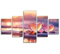 5 Piezas Amar Diamond Painting Guijarro Diamond Painting Adultos, DIY Pintura de Diamante Kit Manualidades Adultos 5D Creart Kit Punto de Cruz Pintura Diamante para Decoración Pared 225x110cm,Model655