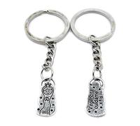 5 piezas antiguo tono plata llavero llavero llavero AA4615 Virgencita Cuidame muñeca llavero anillo etiqueta joyería haciendo encantos