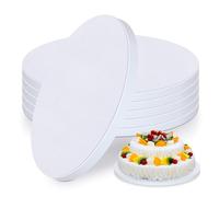 (5 Piezas) Base para Tartas de 30 cm Redonda, Porta Tartas Redondo 30 cm x 12 mm, Base Pastel Blanco Reutilizable para Pasteles, para Pasteles y postres de 8-11 Pulgadas (Blanco).