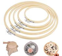 5 Piezas Bastidor para Bordar de Bambú,Bastidores para Bordar Redondos,Bastidores para Bordados,Marcos de Punto de Cruz,Adecuado para Bordado de Punto de Cruz, Costura a Mano, Decoración