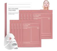 5 Piezas Bio Collagen Real Deep Mask, Mascarilla Colageno Facial, Mascarilla Facial Colágeno Noche, Bio Collagen Mask, Cuidado Hidratante y Nutritivo Profundo Iluminar el Color de La Piel (rosaB)