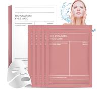 5 Piezas Bio Collagen Real Deep Mask, Mascarilla Colageno Facial, Mascarilla Facial Colágeno Noche, Bio Collagen Mask, Cuidado Hidratante y Nutritivo Profundo Iluminar el Color de La Piel