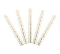 5 Piezas Bisagra Continua de Hierro Niquelado Plata | Reparto Uniforme de Carga, Soporte para Tapas Pesadas, Ajuste a Medida, Uso en Reparación y Bricolaje