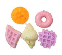 5 Piezas Biscuit Stress Relief Toy, Soft Squeeze Toys Biscuit, Montessori Sensory Squeeze Toy para Autismo Jugar Accesorios