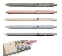 5 Piezas Boligrafos Bonitos de Colores, Secado RáPido RetráCtil Boligrafos Gel con Labio, 0.5 mm Tinta Negra Escritura Suave Bolis Pens para Niños Escuela y Oficina