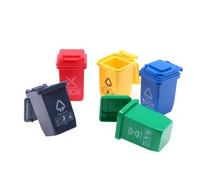 5 Piezas Bote De Basura Pequeño, Juguete De Botes De Basura para Camión De Basura, Botes de Basura en Miniatura con Tapas Abiertas, Mini Cubo de Basura, Mini Cubo de Basura para Niños