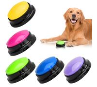 5 Piezas Botones Parlantes para Perros, Zumbadores de Entrenamiento Botones de Comunicación para Mascotas, 30 Segundos Grabable Boton para Hablar de Perros, Botón de Conversación para Perros