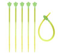 5 Piezas Bridas de Alambre, Bridas Cables Silicona Reutilizables Elásticas Flores Correas para Cables para Auriculares Cable de Carga Hogar Oficina Organización (Gradiente de Verde Amarillo)