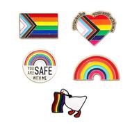 5 Piezas Broches de Arcoíris, Broches Lgbt Rainbow Brochess Arcoíris del Orgullo Brochess de Arcoíriss de Metal para Jerseys Bufandas Trajes Mochila Decoraciones
