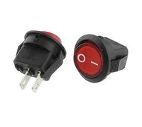 5 piezas CA 3 A/250 V 6 A/125 V ON-OFF I/O SPST 2 pines interruptor basculante redondo for barco