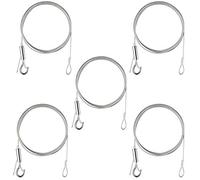 5 Piezas Cable de Colgar de Acero Inoxidable, Alambre para Colgar de Acero 1.5 mm×2 m Ajustable con Lazo y Gancho Cuerda de Alta Resistencia para Colgar Marco de Imagen Ropa Cuadros Soporte 30 Kg
