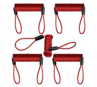 5 Piezas Candado de Disco Alarma y Cable de Acero Rojo | Pvc y Acero, Uso Flexible para Moto y Scooter Eléctrico, Alta Seguridad