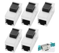 5 Piezas Cat7 Keystone Módulo RJ45 Hembra LAN Cable 10Gbps para Cat7 Cat6 Cat6A Cat5E Cat5 Acopladores Jack Blindado Soporte Extensión Ethernet Conector Modular Sin Herramientas